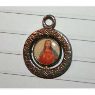 Vintage Religious Virgin Mary Jesus Christ Pendant  