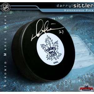  Darryl Sittler Autographed Puck   Autographed NHL Pucks 