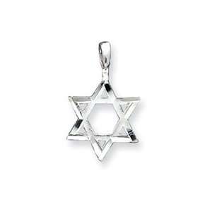    Sterling Silver Star Of David with Diamond Cut Edges Charm Jewelry