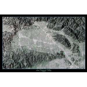  Laminated San Fernando Valley, California satellite poster 