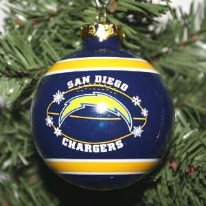  San Diego Chargers 2011 Snowflake Glass Ball Ornament 