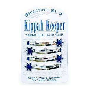   Hair Clip Blue Star of David Silver Kippot Clips 