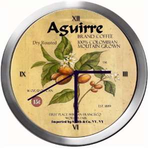  AGUIRRE 14 Inch Coffee Metal Clock Quartz Movement 
