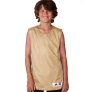  Badger Youth Mesh/Dazzle Rev Tank V Gold/Wh Large Sports 