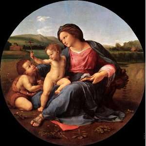   Raffaello Sanzio   32 x 32 inches   The Alba Madonna