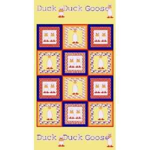  45 Wide Duck Duck Goose Panel Yellow Fabric By The Panel 