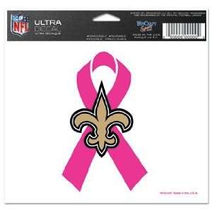   Orleans Saints Window Cling   Pink Ribbon *SALE*