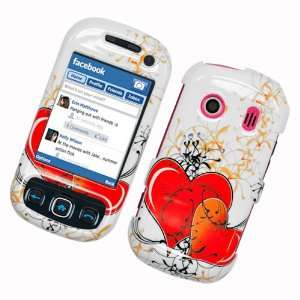  Red Twin Heart Design Snap on Hard Skin Shell Faceplate 
