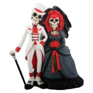 Day of the Dead Gothic Wedding Couple (H 5.5 x L 5 x W 3 & 0.94 