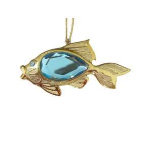  Turquoise Fish Holiday Ornament