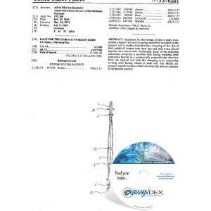  NEW Patent CD for RACK FOR THE STORAGE OF SKIS IN PAIRS 
