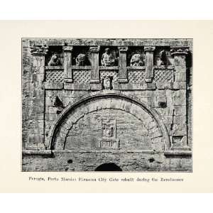   Perugia Italy Architecture   Original Halftone Print