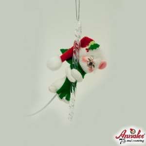  Annalee 3 Icicle Mouse   White Ornament