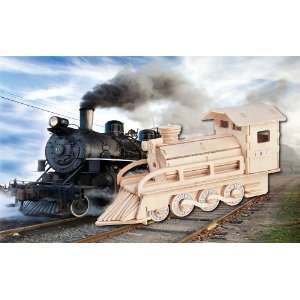  Puzzled Steam Train 3D Natural Wood Puzzle Toys & Games
