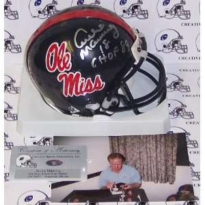  Signed Archie Manning Mini Helmet   Riddell Ole Miss 