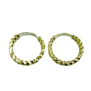  Gold coated Hoop Earrings with Unique Stones Jewelry
