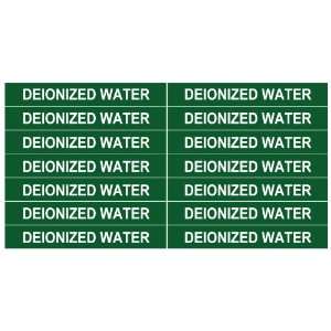  DEIONIZED WATER Pipe Tubing Labels 3/8 Height, 3 Width 