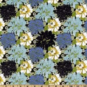  44 Wide Ashleighs Garden Floral Collage Blue Fabric By 