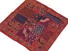 Red Big Floor Cushion Indian Bead Decorati