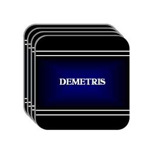 Personal Name Gift   DEMETRIS Set of 4 Mini Mousepad Coasters (black 