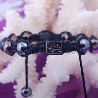 crystal pave disco ball abacus faceted bead bracelet macrame braiding 