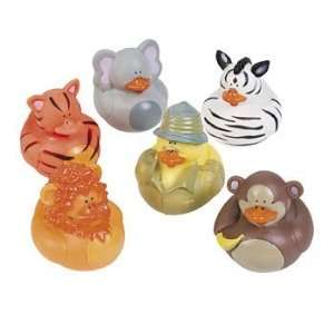  6 Safari Rubber Duckies Toys & Games