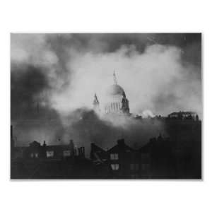 St. Pauls Cathedral in the Blitz Print 