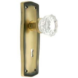  Prairie Design Mortise Lock Set With Fluted Crystal Door 