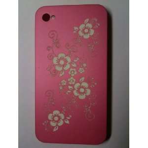   Pink Flower Designer Snap Slim Back Cover Protector Case for iPhone 4G