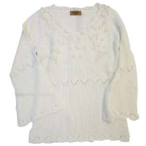  Identity Club Ivory Cream Design Sweater, Large 