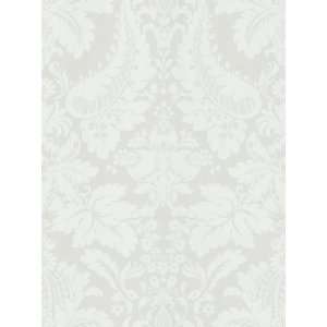   20.5 Inch by 396 Inch Dessner Damask   Print Damask Wallpaper, Ivory