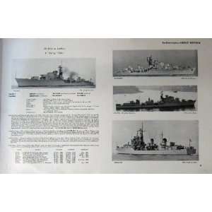  1953 54 Destroyer Ship Jutland Agincourt Duchess Daring 