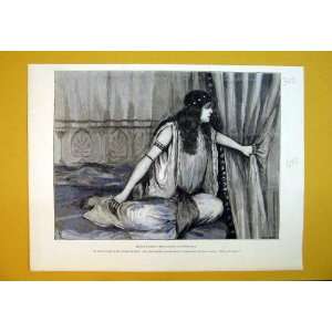 1892 Madame Sarah Bernhardt Cleopatra Theatre Print 