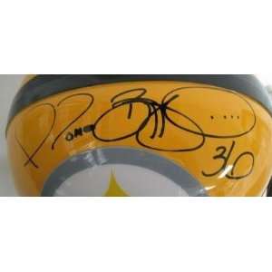 Autographed Jerome Bettis Helmet   Gold Throwback Full Size JSA 