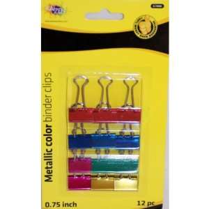  Binder Clips .75 Metalic Assorted 144 Count Case Pack 144 