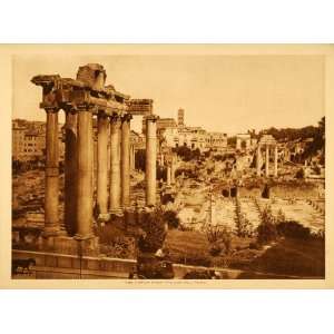  1913 Intaglio Print Roman Forum Rome Italy Archaeology Ruins 