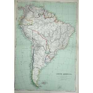 1872 Blackie Geography Maps South America Pacific Ocean  