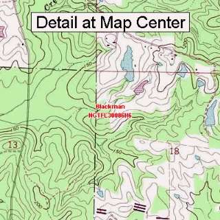   Topographic Quadrangle Map   Blackman, Florida (Folded/Waterproof