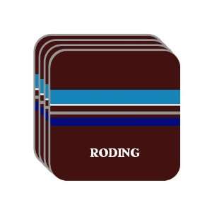 Personal Name Gift   RODING Set of 4 Mini Mousepad Coasters (blue 