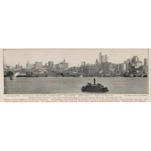  1903 New York City Print Manhattan Sky Line View North 