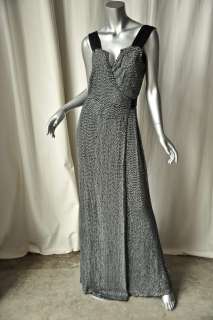 DIANE VON FURSTENBERG*Sequin+Beaded Long Gown Dress 6  
