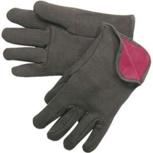  Safety Gloves   Red Lined Jersey, Slip On Style, Brown 