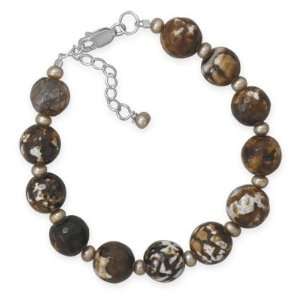   with Tan Cultured Pearls Adjustable Length Sterling Silver Jewelry