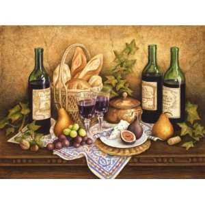  Anna Browne 48W by 36H  French Country Wine I CANVAS 