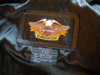   XL Harley Davidson Black Leather Motorcycle Jacket FAB  