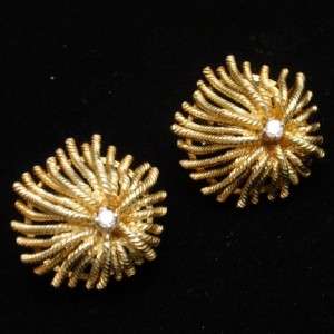 Erwin Pearl Earrings Vintage 18k Yellow Gold & Diamonds  