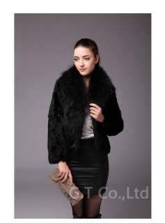0222 women rabbit fur coat jacket garment coats jackets with raccoon 
