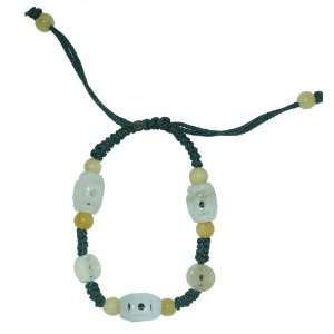   Honey Jade Beads to Formulate This Jade Bracelet Made with Green Cord