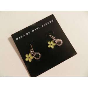  Marc By Marc Jacobs Green Flower Silver Tone Earrings 