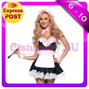 Ladies French Maid Costume Outfit Gretchen German Fancy Dress Hens 